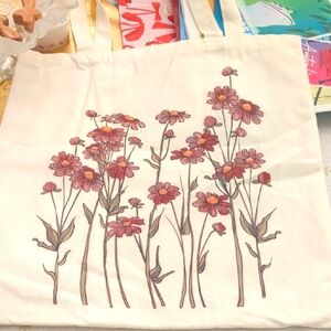 Floral Canvas Tote Bag